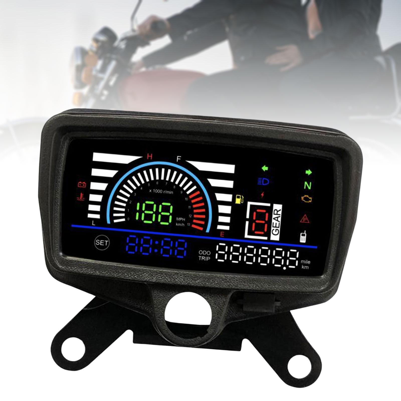 LCD Digital  Fuel Indicator Gear Display Turn Signal Display, 12V  Gauge for CG125-Cg150 Accessory Easy Installation.