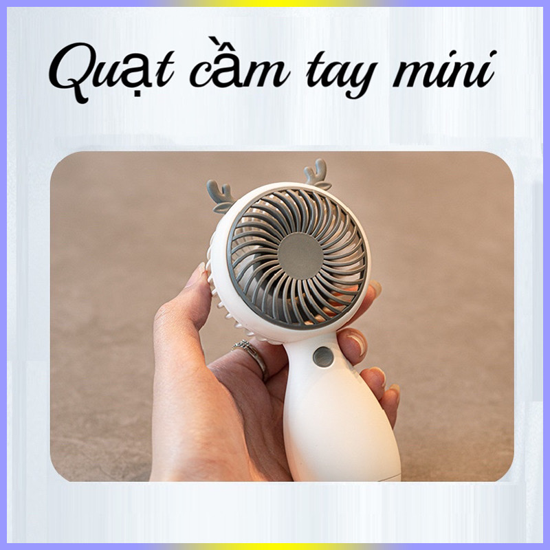 Sản phẩm tiện ích -Quạt mini cầm tay ,quạt để bàn có dây cắm USB ,quạt tích điện kèm tai cực xinh và đáng yêu
