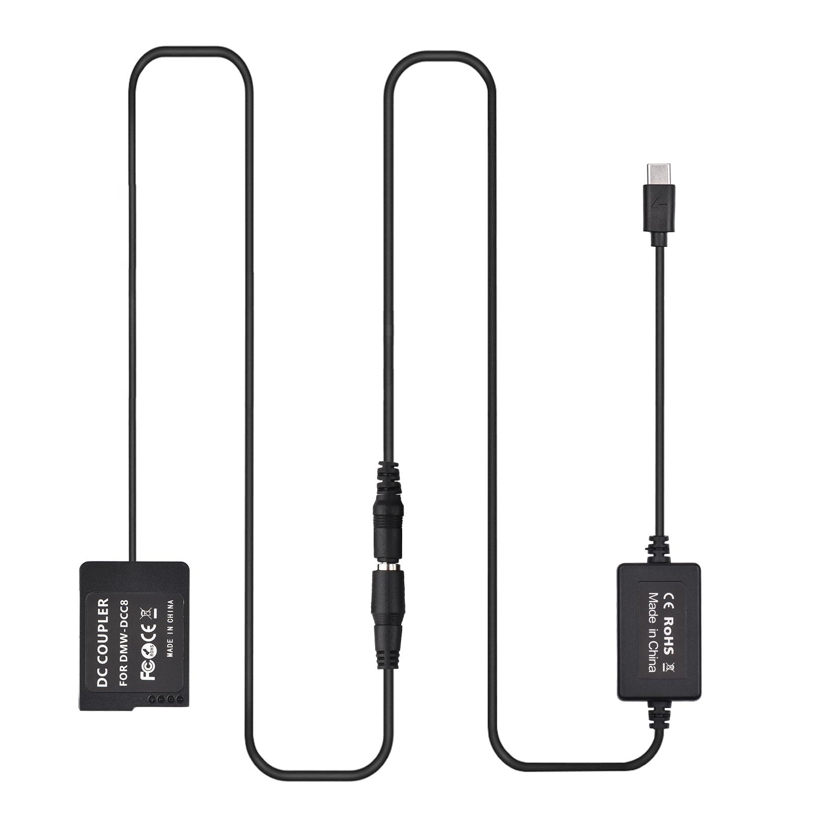 Hình ảnh PD USB Type-C Cable to DMW-DCC8 Dummy Battery DC Coupler DMW-BLC12 for Panasonic LUMIX DMC-FZ2500 G85 GX8 G7 GH2 DC-G99