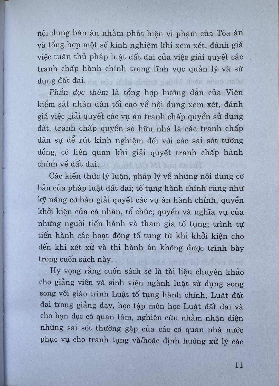 Giải quyết tranh chấp hành chính trong lĩnh vực quản lý đất đai - Phát hiện vi phạm và xử lý vướng mắc (Sách chuyên khảo)