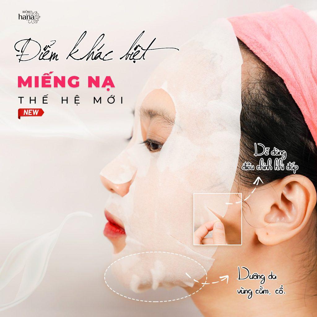 Mặt Nạ Giấy Dưỡng Trắng Mờ Thâm Mụn - Chiết Xuất Hoa Nhung Tuyết RIORI - Hộp 12 miếng