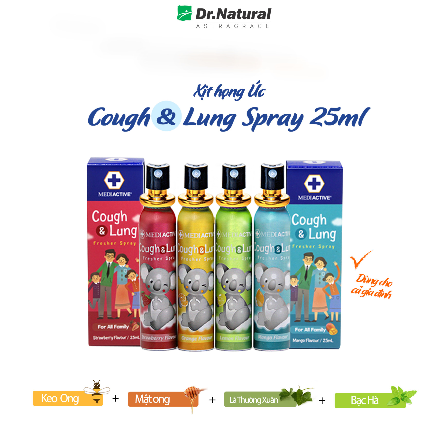 KEO ONG XỊT HỌNG ÚC COUGH & LUNG FRESHER SPRAY