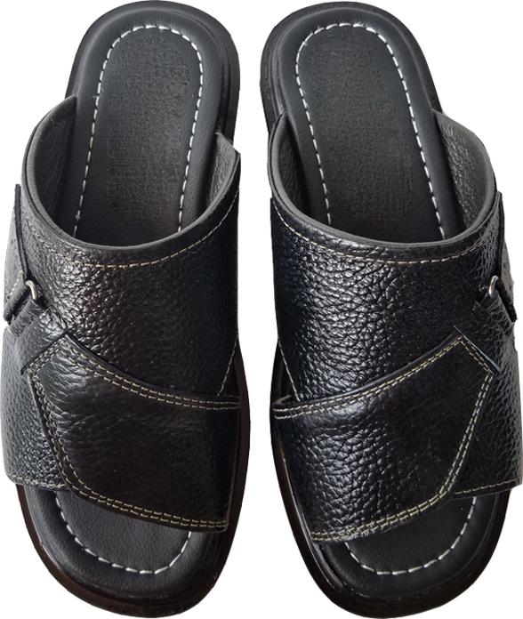 Dép Quai Ngang Nam Da Bò Thời Trang Màu Đen -  TC03577