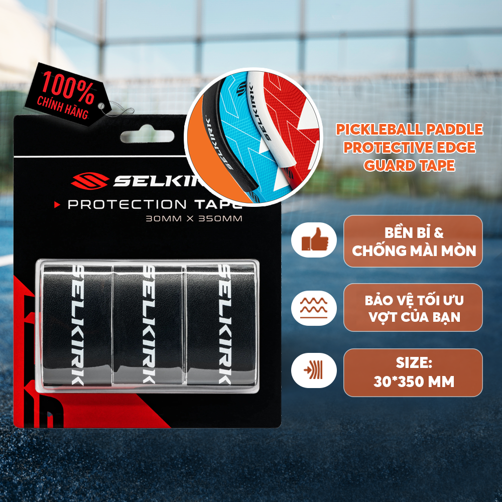 Set 3 Viền Pickleball Dán Bảo Vệ Cạnh Vợt Selkirk Cao Cấp - 30mm - Nhẹ - Dễ Sử Dụng - Tăng Độ Bền Cho Vợt