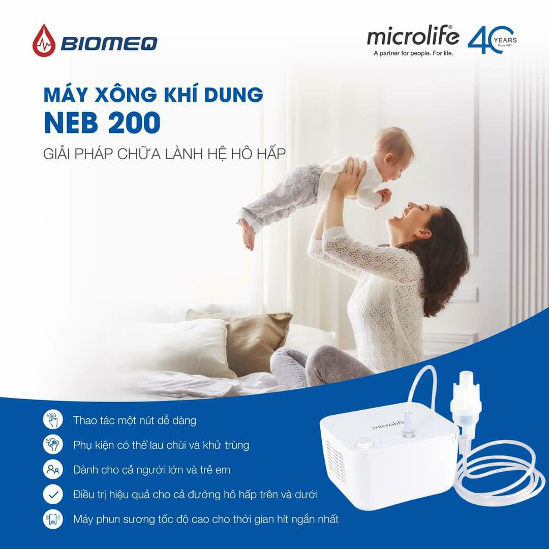 Máy xông mũi họng Microlife NEB 200 - Giải pháp chăm sóc sức khoẻ về các bệnh đường hô hấp