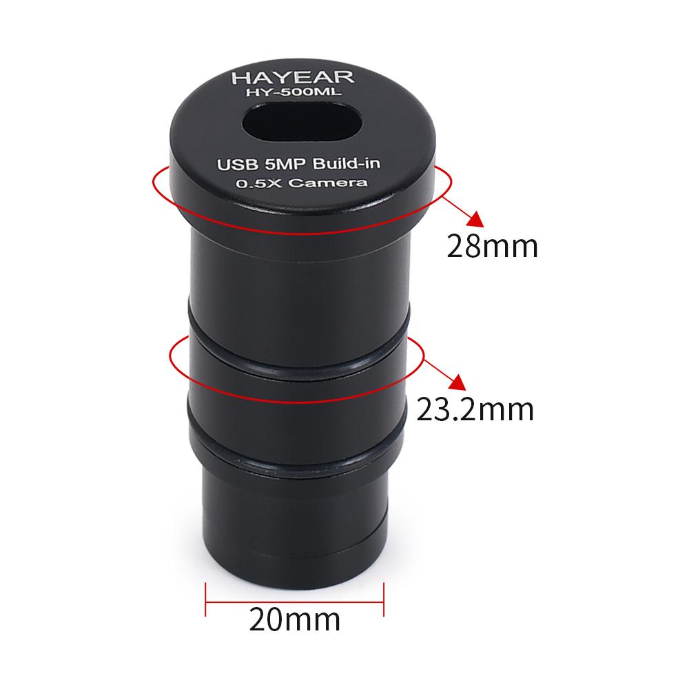 Type-C USB2.0 5MP Microscope Camera Built-in 0.5X Ocular Adapter Clear Definition Electronic Digital Eyepiece for Stereo Biological Microscope
