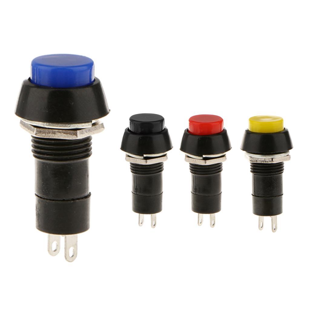 8-10pack Auto Dashboard Boat SPST On-Off Push Button Horn Switch -Black
