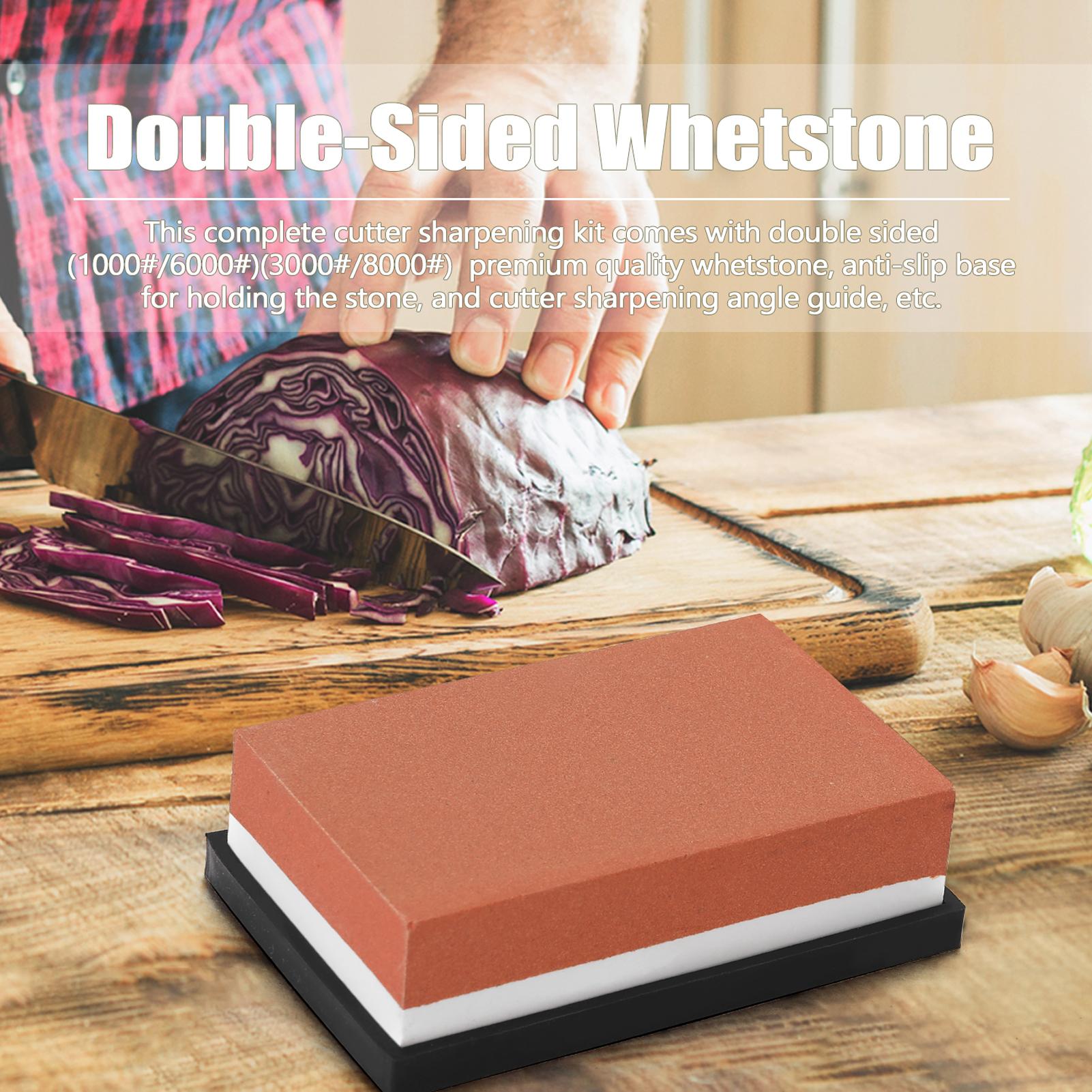 Portable Premium Whetstone Cut Sharpening Stone Household Cutter Sharpener Non Slip Base Cutter Sharpener
