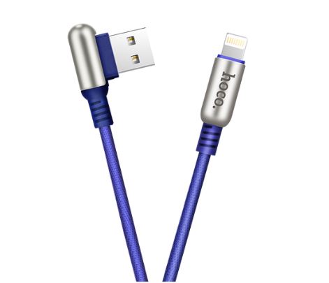 Cáp sạc Lightning iPHONE/iPAD Hoco U17 (Xanh) - dài 1.2m- Hàng chính hãng