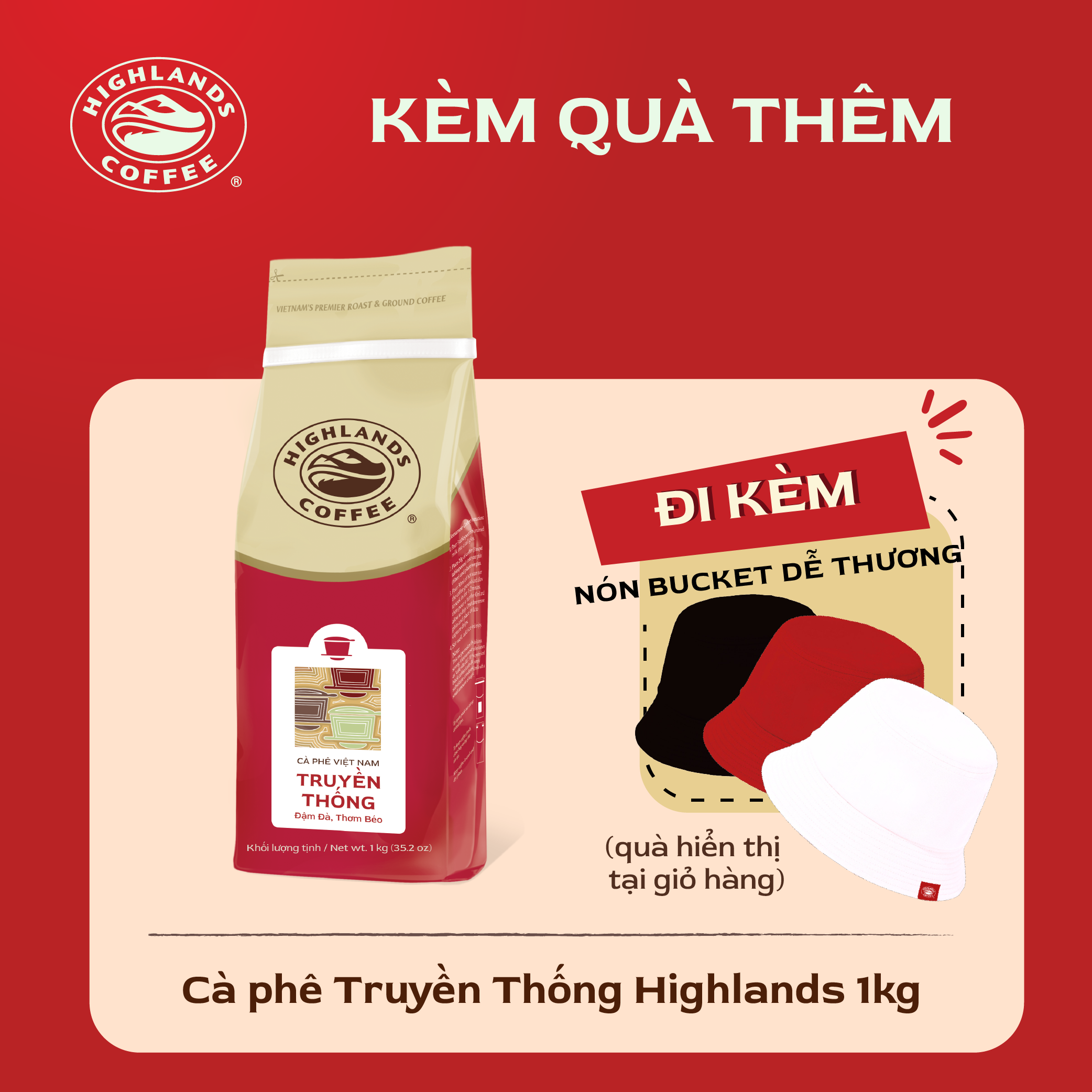 Hình ảnh của sản phẩm Cà Phê Bột Truyền Thống Highlands Coffee (1kg)