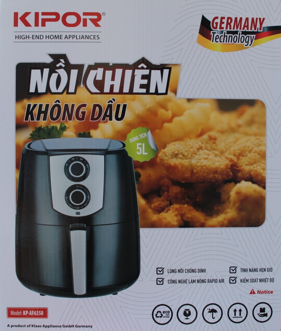 Lò Nướng Chân Không Khí Nồi Chiên Không Dầu Kipor KP-AF6350 (5 lít) - Chính Hãng