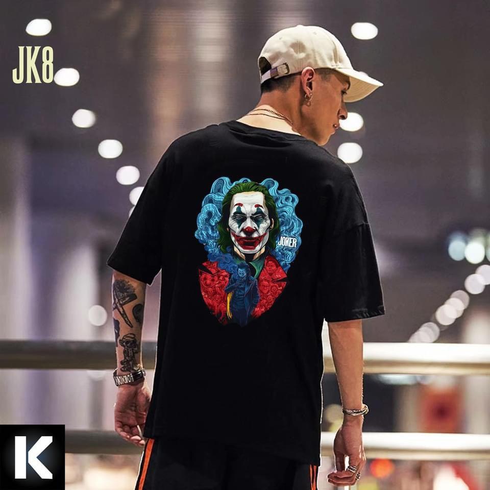 ÁO THU NAM NỮ BIG SIZE COTTON JOKER TÓC XANH LÁ ÁO ĐỎ