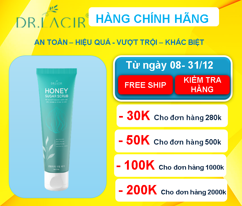 ] - DR. LACIR - Tẩy Tế Bào Da Chết Gây Xỉn Màu, Đào Thải Độc Tố, Ngừa Lão Hoá, Ngừa Mụn Bít Tắc, Sáng Da - Hàng Chính Hãng Hàn Quốc