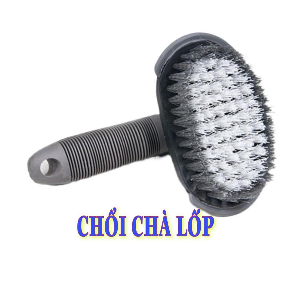 Chổi Cọ Rửa Lốp Và Lazăng Xe Ô Tô – Xe Hơi Cán Cao Su Chắc Chắn, Lông Sợi Cước Bền, Bàn Chải Rửa Vệ Sinh Lốp Vành Ô Tô