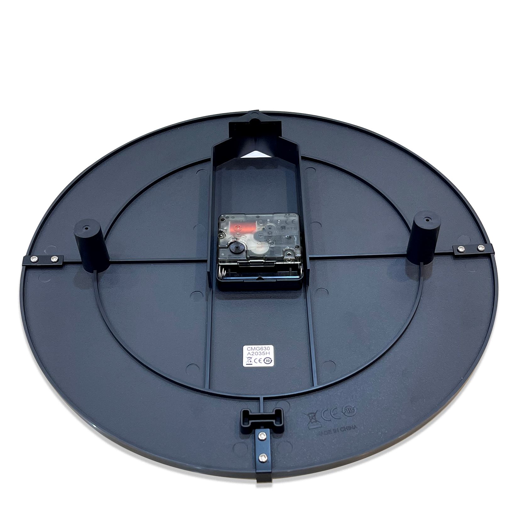 Đồng hồ Rhythm CMG630NR02 – Kt 30.7 x 5.4cm, 622g. Vỏ nhựa. Dùng Pin.