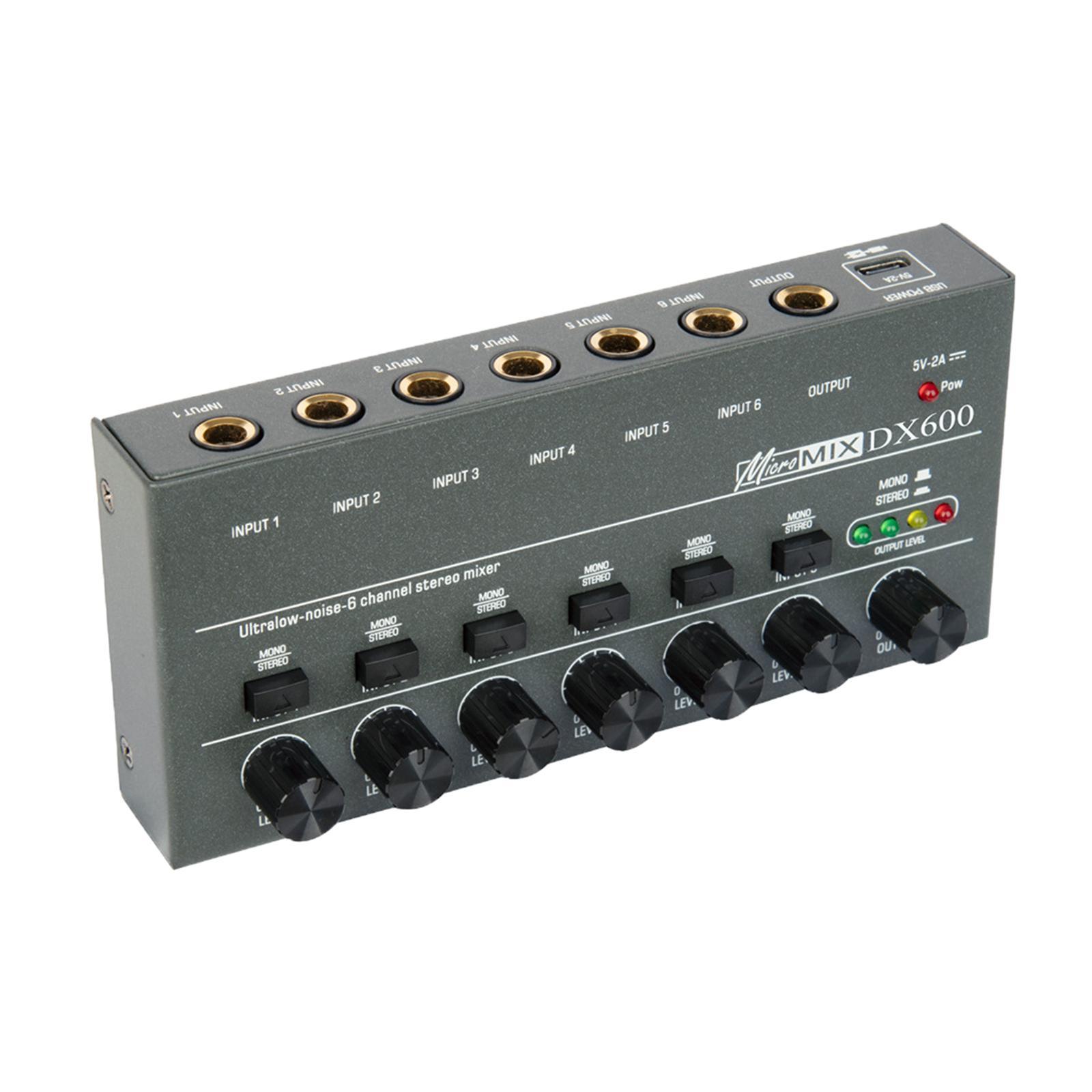 Audio Mixer 6 Input Audio Mixer Portable Sound Mixer for Small Clubs Bars