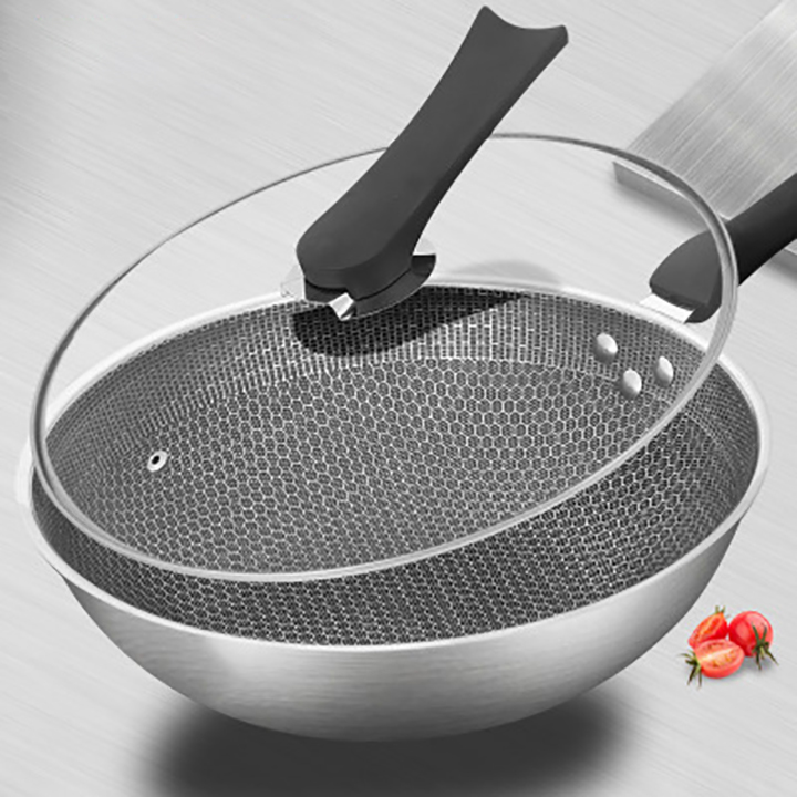 Chảo chống dính sâu lòng inox 304 đa năng, Chảo dùng cho bếp từ, bếp hồng ngoại và bếp ga size 32cm