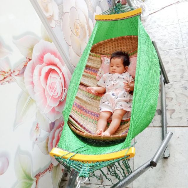 Bộ võng xếp cho trẻ em sơn tĩnh điện thép phi 32