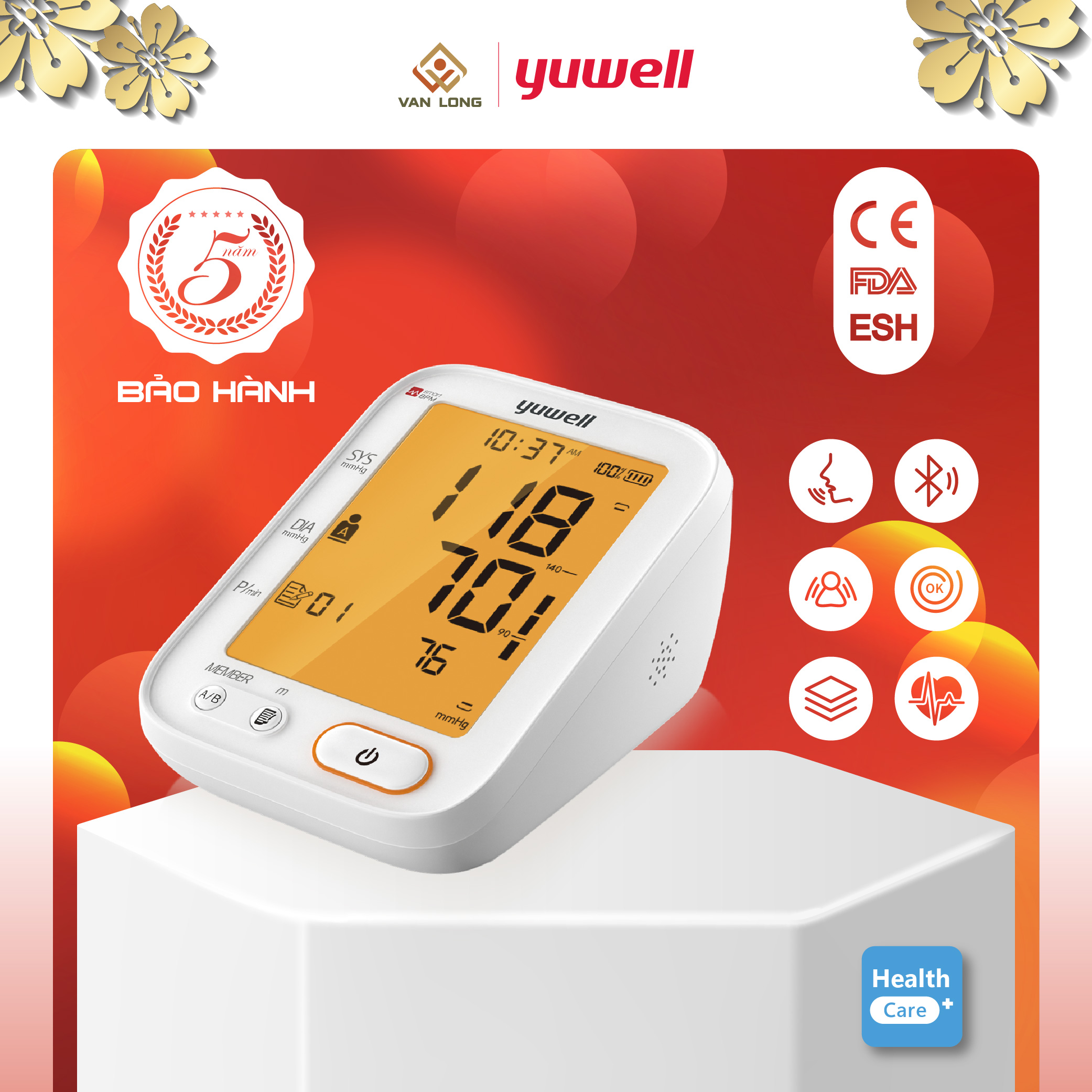 Máy đo huyết áp điện tử bắp tay Yuwell YE680B