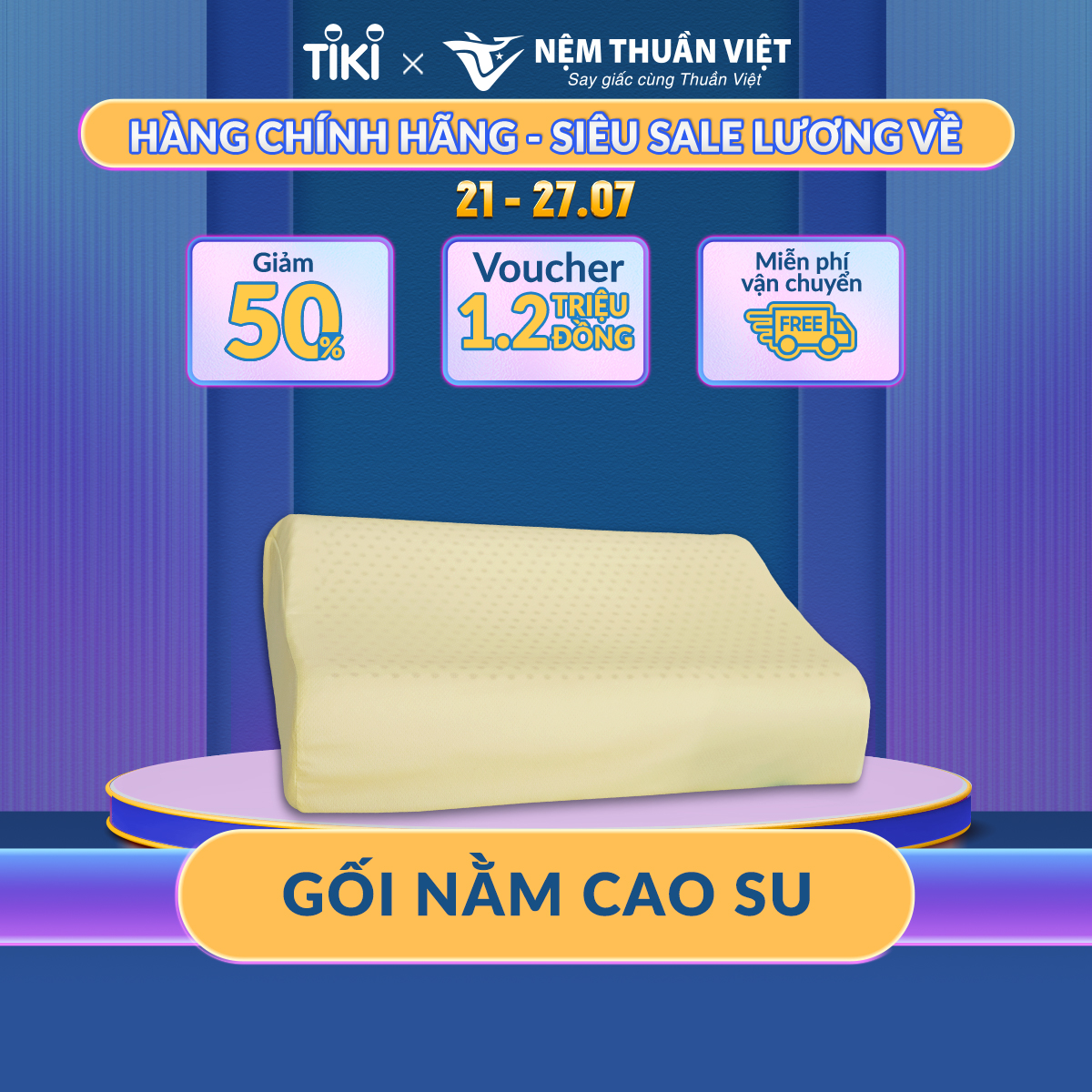 Gối Cao Su Thuần Việt Lượn Sóng Cao Cấp, 100% Cao Su Thiên Nhiên, Kháng Khuẩn, Chống Đau Mỏi Vai Gáy