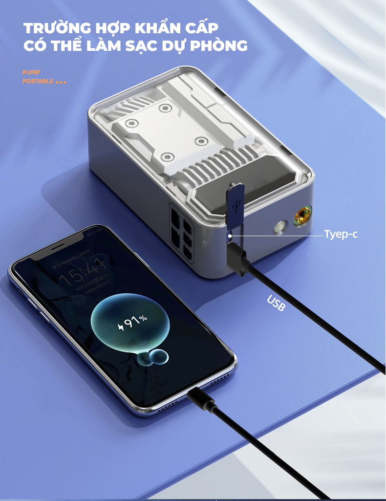 Bơm Lốp ô tô SUITU 9619A Nhỏ Gọn, Xi lanh Lớn - Không Dây, Tự Động Ngắt