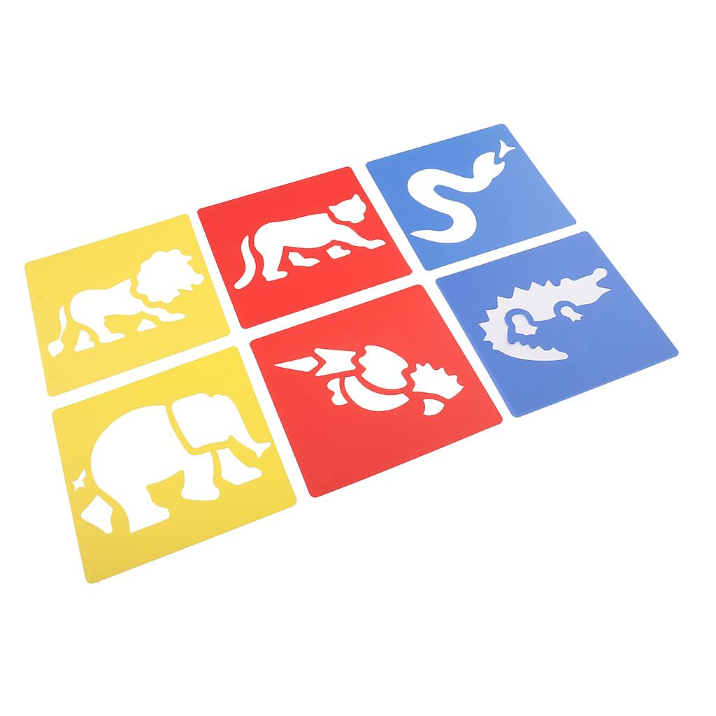 6 Cái/bộ Vẽ Bản Mẫu Stencils Thước Dành Cho Trẻ Em Đồ Trang Trí 14X15 Cm Số 1