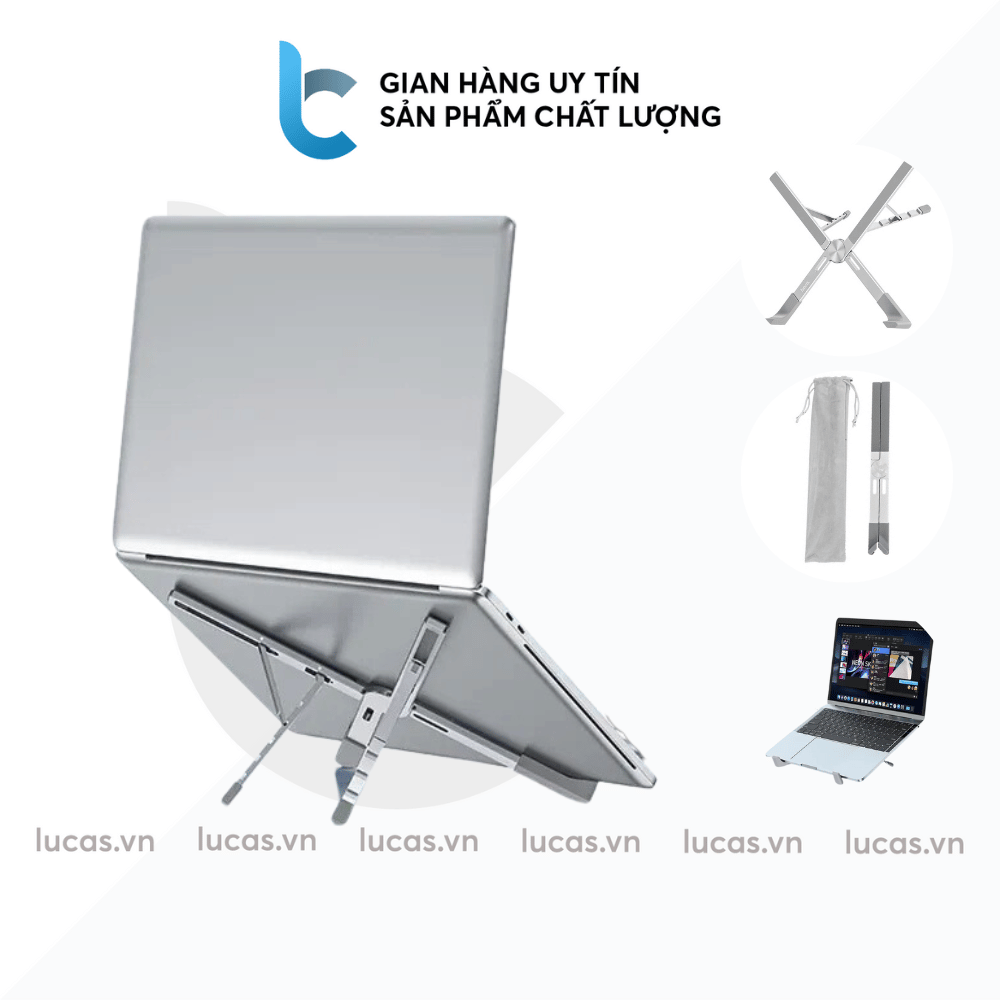 Stand/ Giá Đỡ Nhôm Cho Macbook Lucas X-Shape - Hàng Chính Hãng