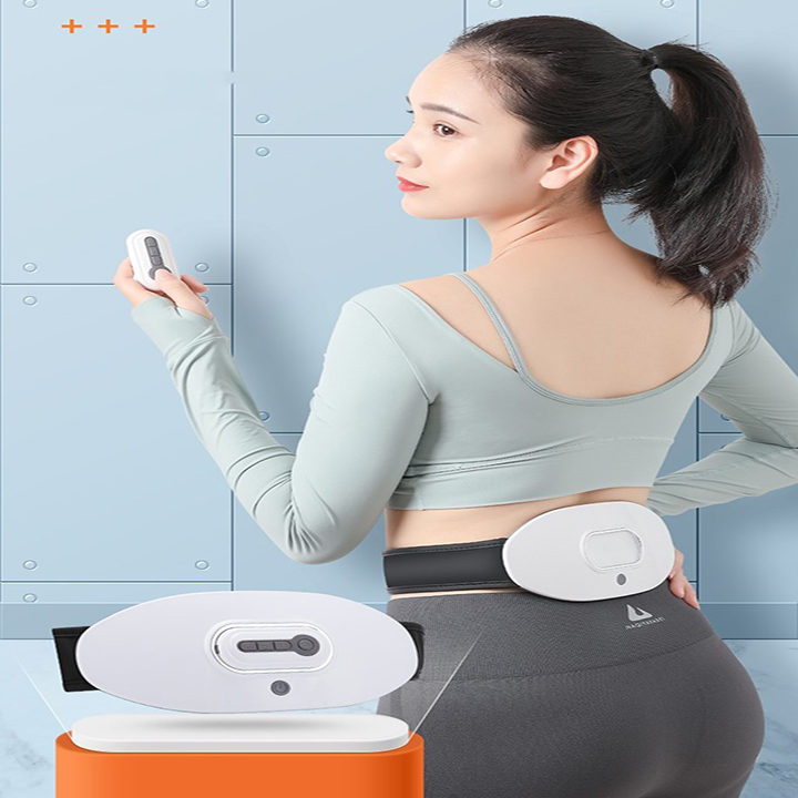 Máy massage bụng vòng eo tích hợp chức năng chườm nóng 42 độ, điều chỉnh nhiều cấp độ, điều khiển từ xa, pin sạc 1800mA