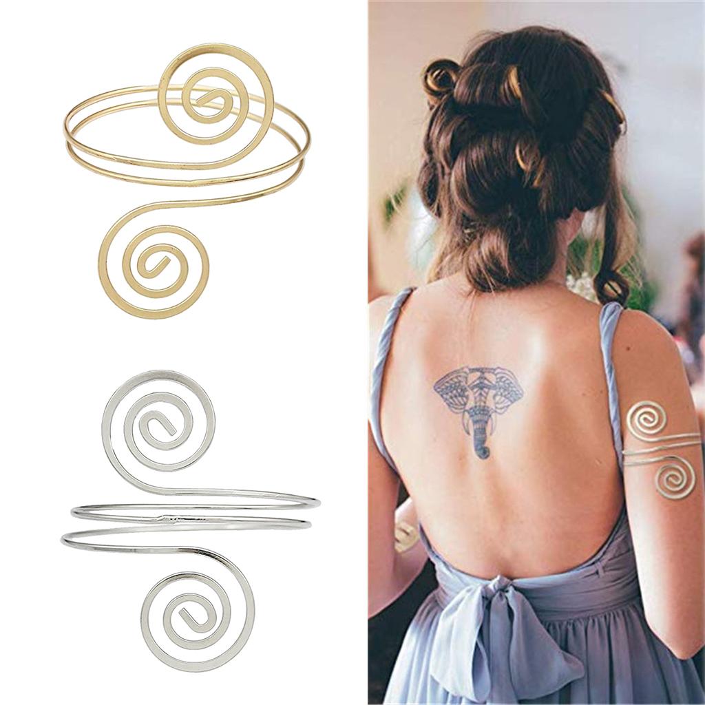 Women Upper Arm Band Armlet Multilayer Cuff Bangle Bracelet Jewelry Golden