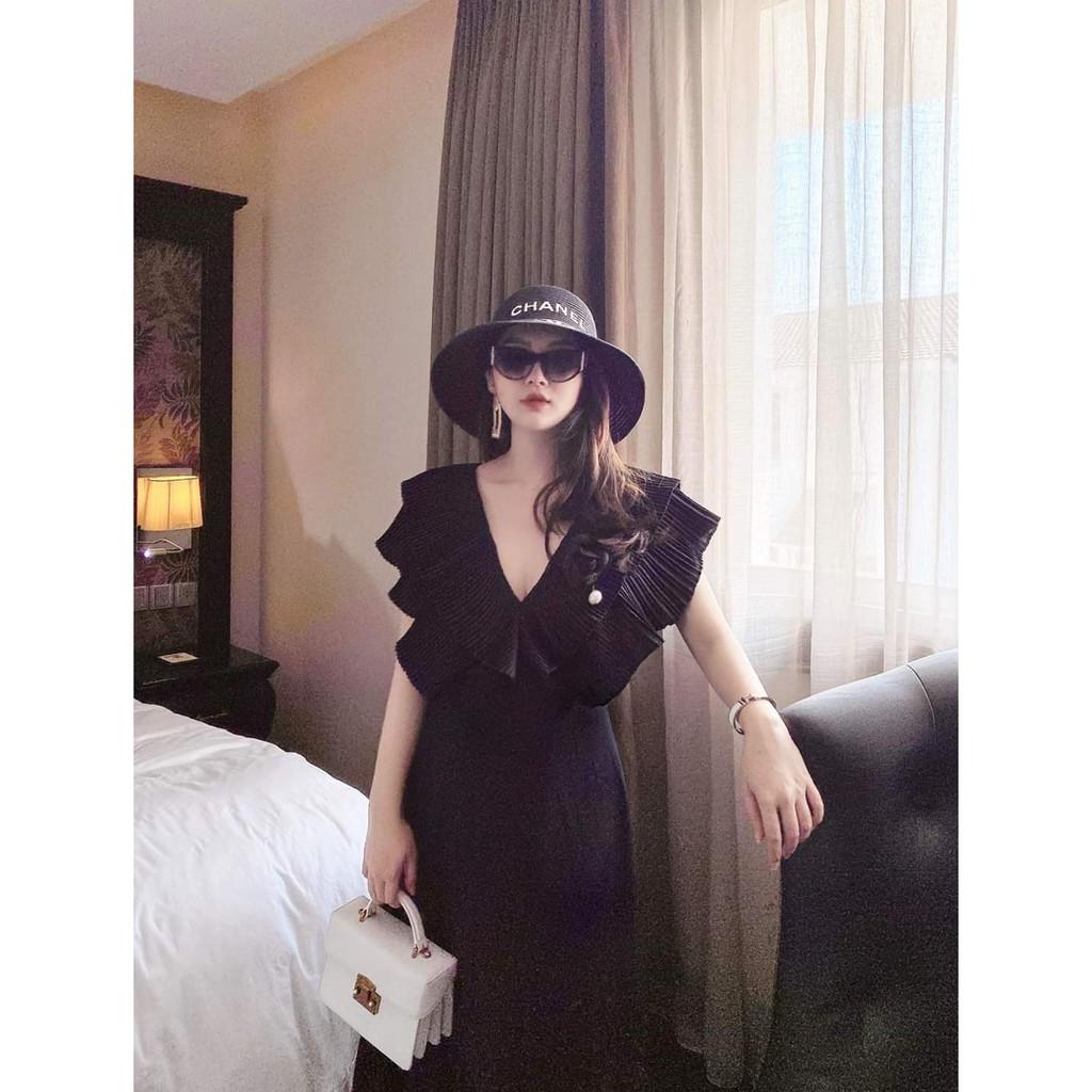 Đầm maxi đi biển thiết kế cổ V dập ly sang trọng bigsize váy đầm nữ đẹp đi biển giá rẻ