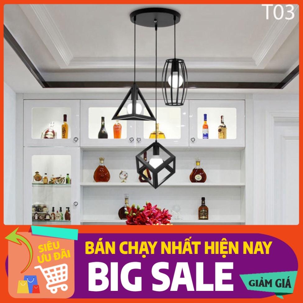 Đèn thả trần trang trí phòng ăn phòng khách , đèn thả trần đơn hình tam giác, hình vuông, hình bầu dục -T03