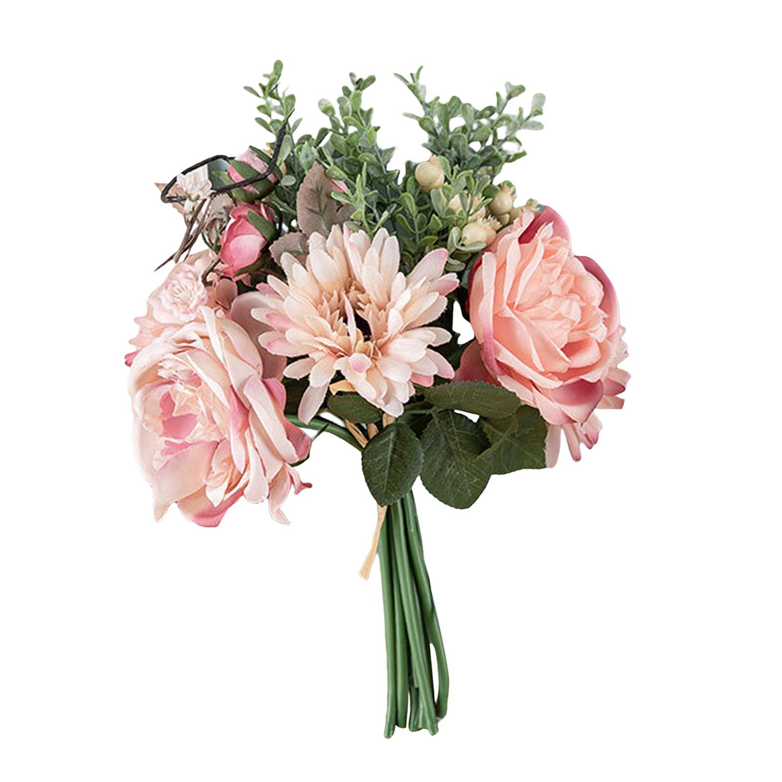 Artificial Flowers Bouquet Wedding Flowers for Centerpieces Desktop Garden