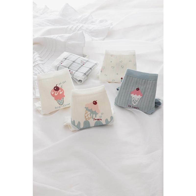 Quần Lót Nữ Cotton Kháng Khuẩn ICE CREAM Cô Gái Ngang Eo . Hàng Loại Đẹp.