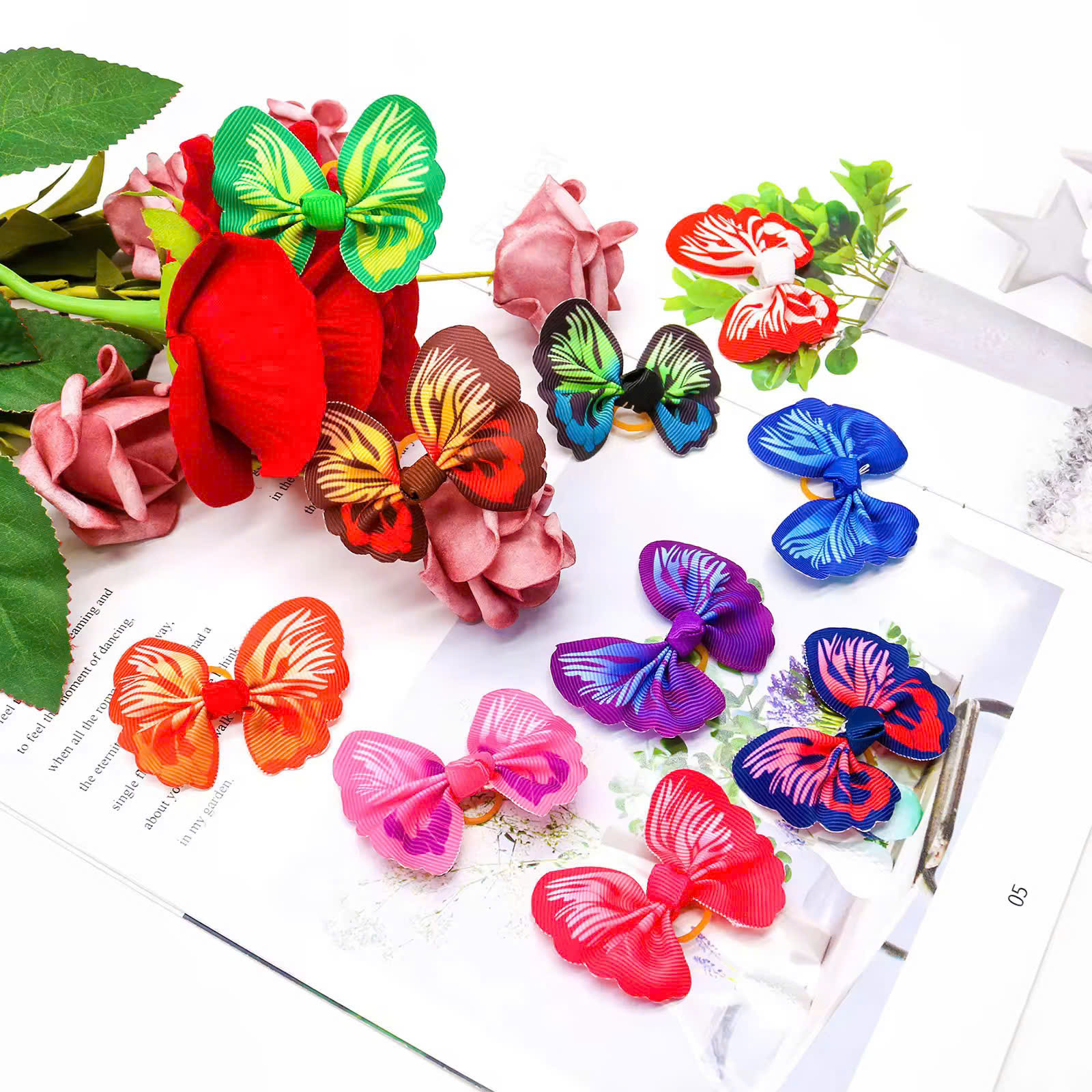 NƠ KẸP TÓC SANG TRỌNG NHIỀU MÀU DỄ THƯƠNG MÃ 14 XINH XẮN CHO THÚ CƯNG CHÓ MÈO