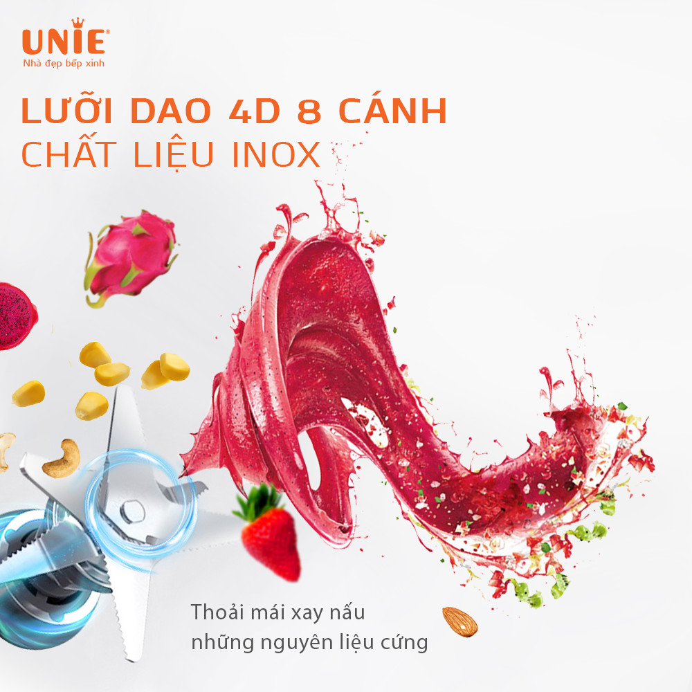 Máy Làm Sữa Hạt UNIE V6, 8 Chế Độ Nấu Tiêu Chuẩn Châu Âu, Dung Tích 1700ML Công Suất 1000W - Hàng Chính Hãng