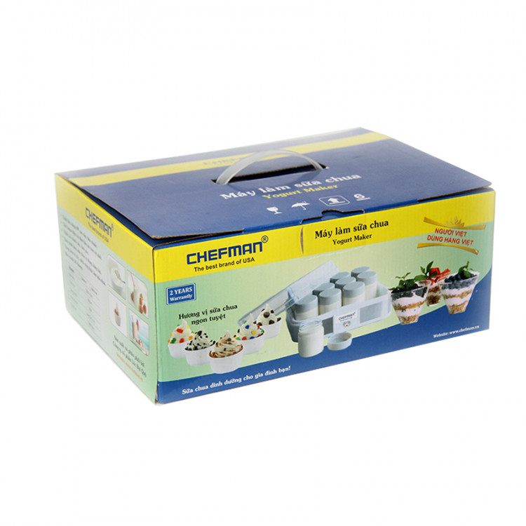 Máy làm sữa chua Chefman CM-311T cao cấp 12 cốc-Hàng chính hãng