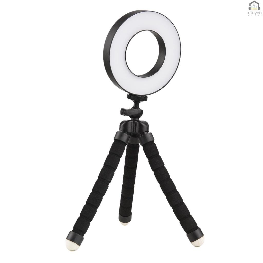 Vòng đèn 3 màu 9CM/3.5IN có giá đỡ ba chân để bàn 3200K -6000K 10 có thể điều chỉnh độ sáng cho phát sóng trực tiếp