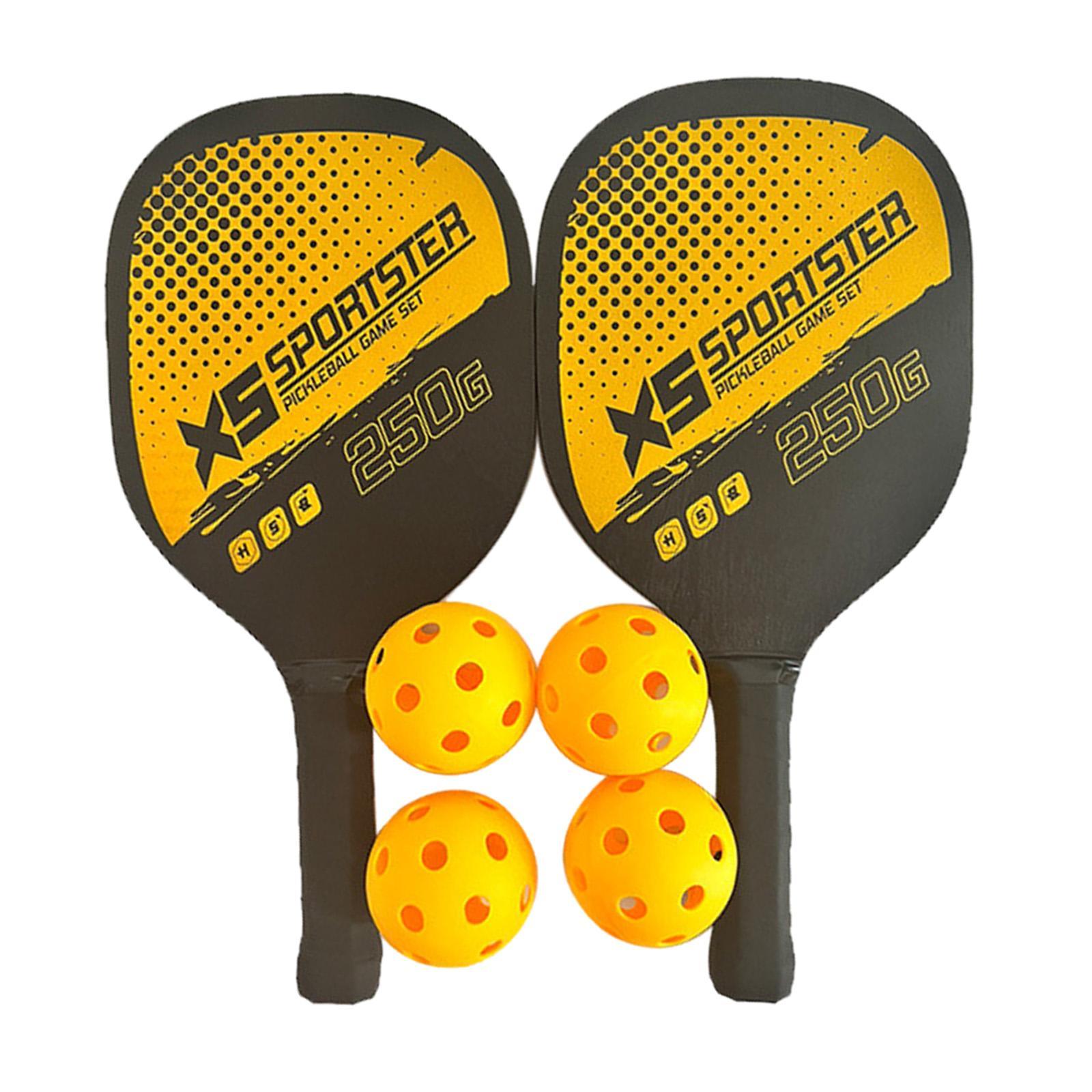 Pickleball Rackets Pickleball Paddles Wood Portable Durable Non Slip Handle with Storage Bag 4 Balls for Adults Player Training Sports Gifts