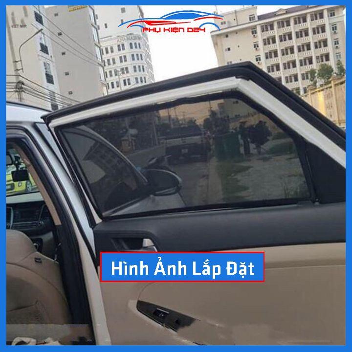 Bộ 4 rèm chắn nắng nam châm Santafe 2019 khung cố định chống tia UV