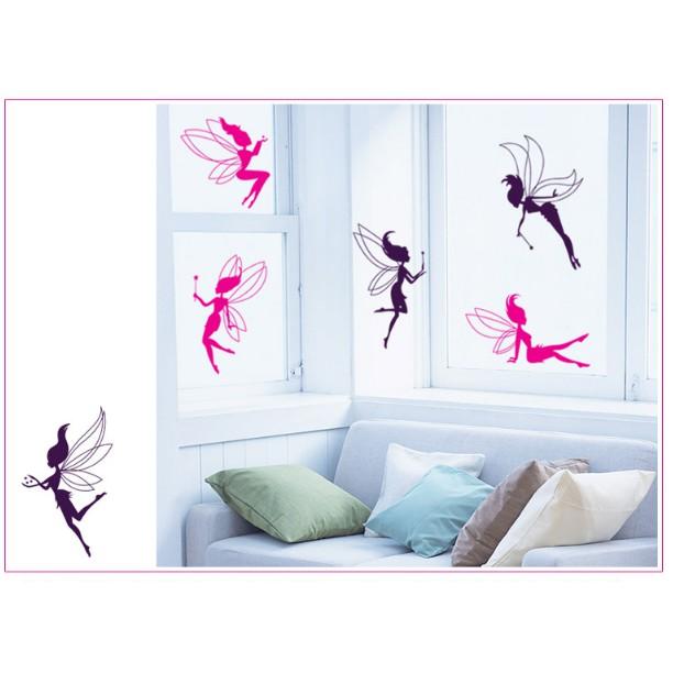 Decal trang trí tường - Cô Gái Thiên Thần Hồng Đen