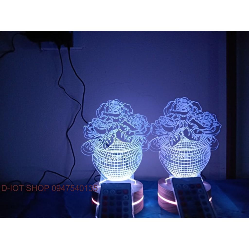 Đèn Led 3D hình lọ hoa đẹp