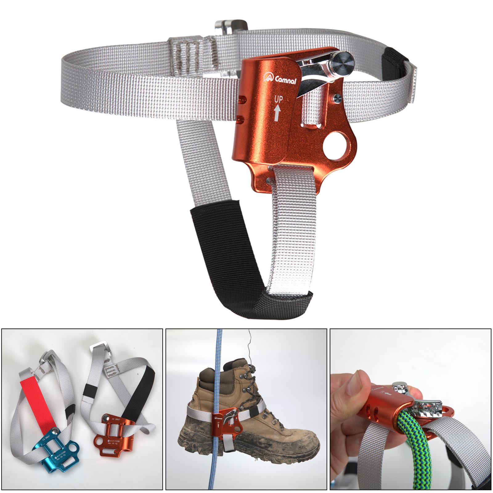 Outdoor Foot Ascender Left Right Foot Riser Rock Climbing Ascender Gear for 8-13mm Vertical Rope Tree Climbing Carving Outdoor Sports