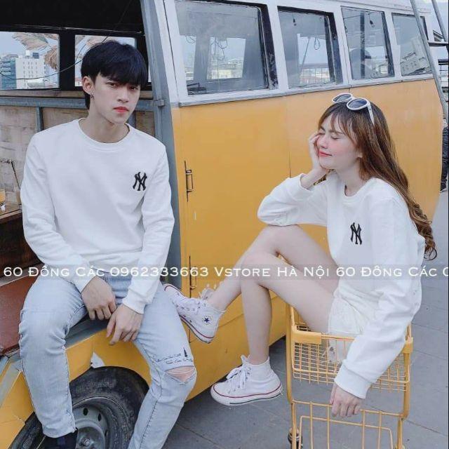 Áo đôi thu đông màu trắng