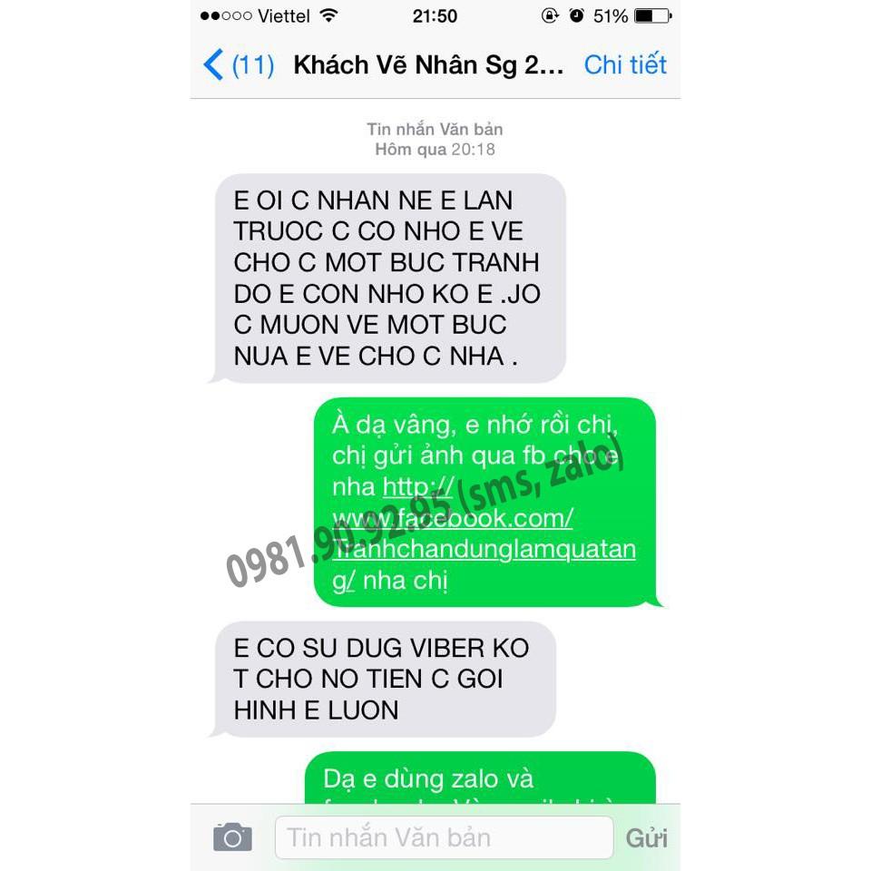 Vẽ tranh chân dung a4 theo yêu cầu