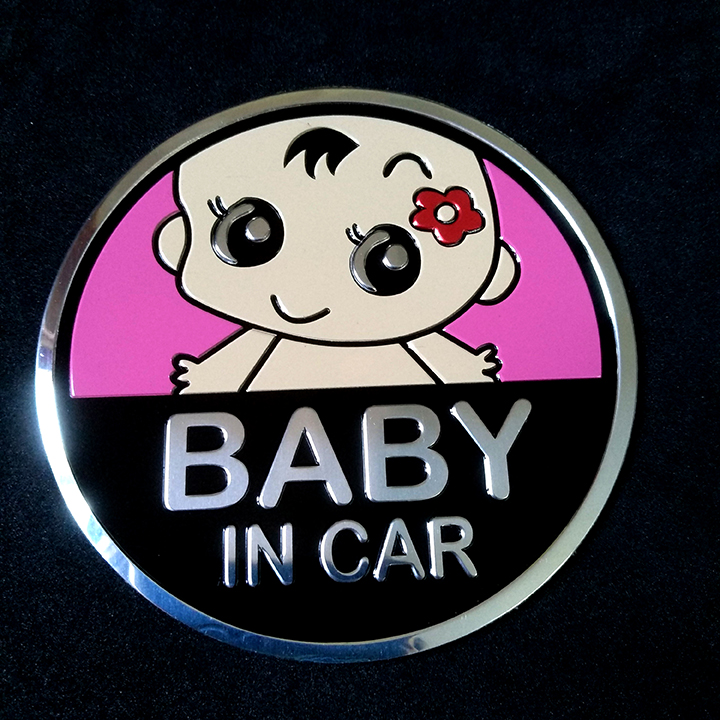 Logo dán kim loại BABY IN CAR