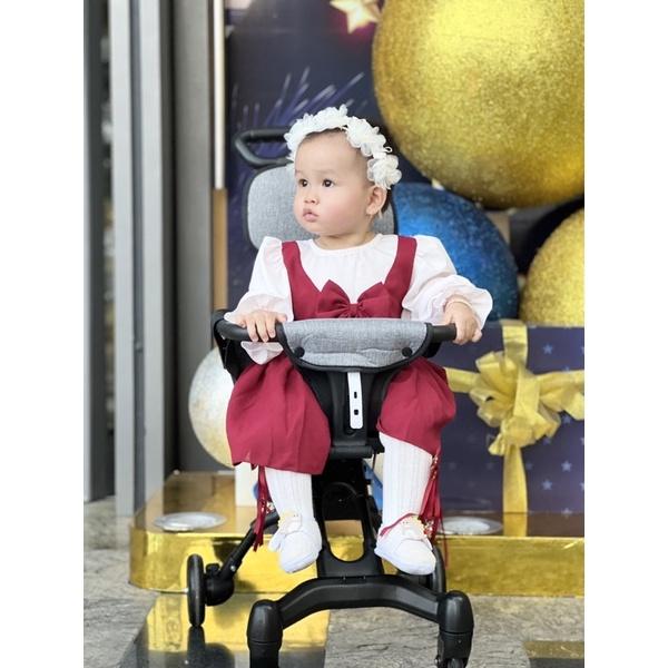 Body Váy Mận Chín Bé Gái 3 Đến 12kg Tặng Kèm Nón Và Giày