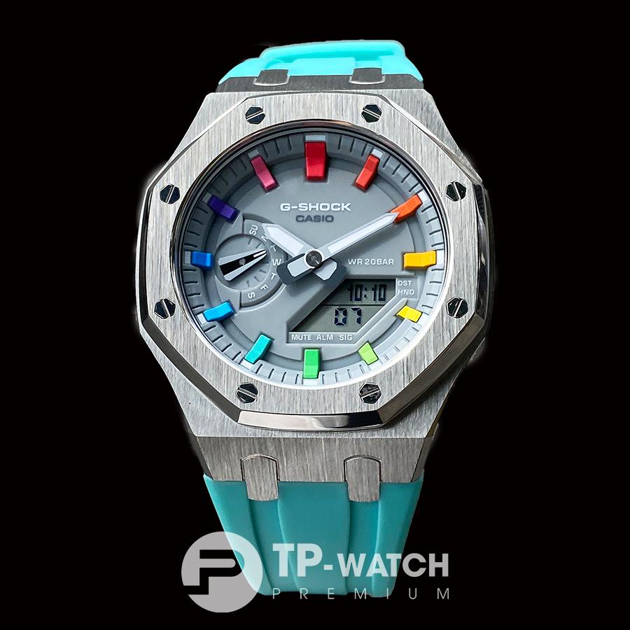 Đồng Hồ Nam Dây Nhựa Casio G-Shock GA-2110ET-8A AP CUSTOM TIFFANY x RAINBOW ROYAL OAK (SPECIAL)