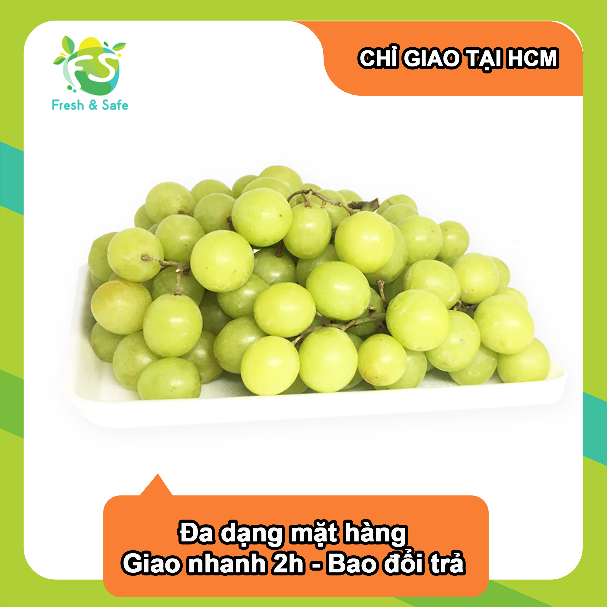 Nho xanh không hạt nhập khẩu - 500gr