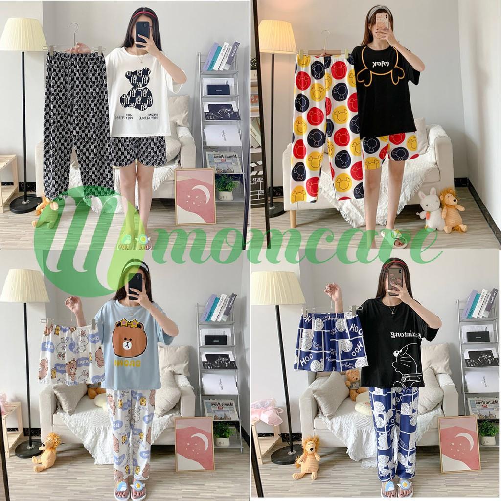 Bộ đồ ngủ nữ đẹp SET 3 CHI TIẾT - Đồ bộ mặc nhà dễ thương - Thời trang mùa hè QUẢNG CHÂU cao cấp