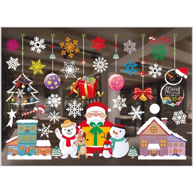 Decal trang trí Noel Hít Tĩnh Điện - Ông già Noel ôm các bạn chào lễ